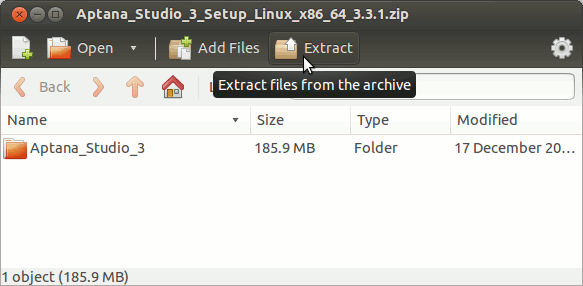 Install Aptana Studio 3 Ubuntu 16.10 Yakkety Archive Extraction