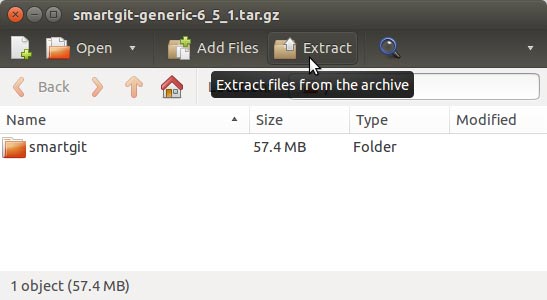 How to Install SmartGit Fedora 25 - Extraction