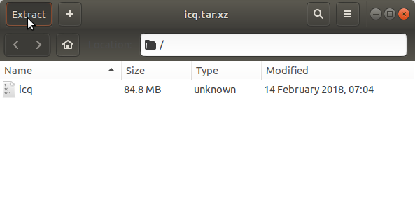 How to Install ICQ Ubuntu 14.04 Trusty LTS - Extracting