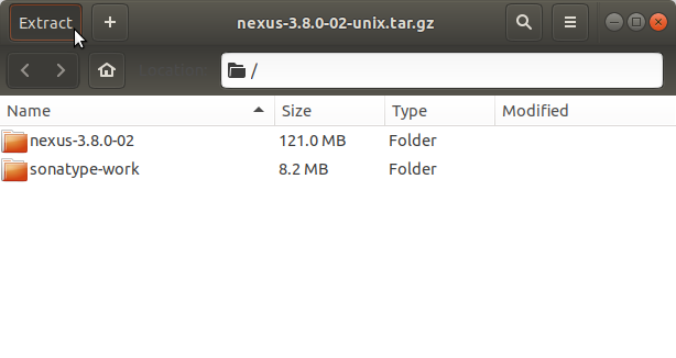 How to Install Nexus Repository Manager OSS Ubuntu 18.04 Bionic - Extracting