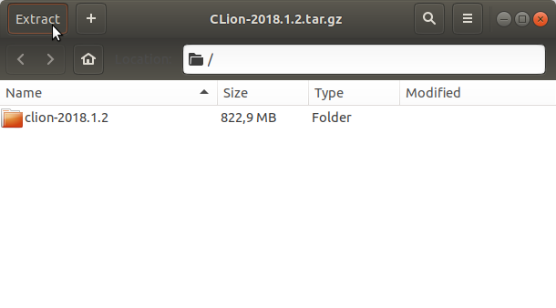 How to Install CLion on Debian Unstable Sid - Extracting CLion