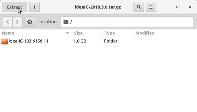 Ubuntu Install IntelliJ IDEA 2023 - Extraction