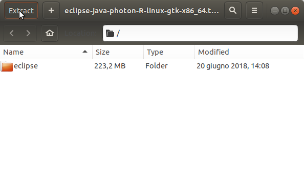 How to Install Eclipse Java on Fedora 34 - Extracting