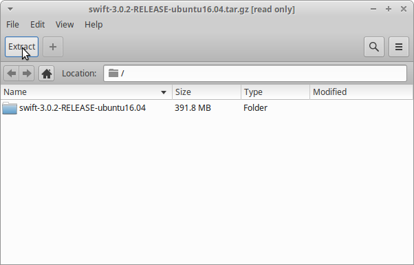 Swift Quick Start for Ubuntu 16.04 Xenial - extraction