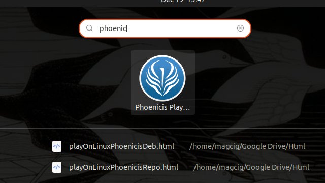 How to Install Phoenicis PlayOnLinux in Fedora 35 - Launcher