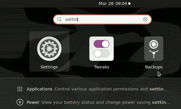 How to Add Printer Ubuntu 20.10 Desktop - Open Settings