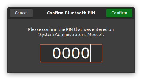 Apple Bluetooth Magic Mouse Ubuntu 20.10 Connection - Enter PIN