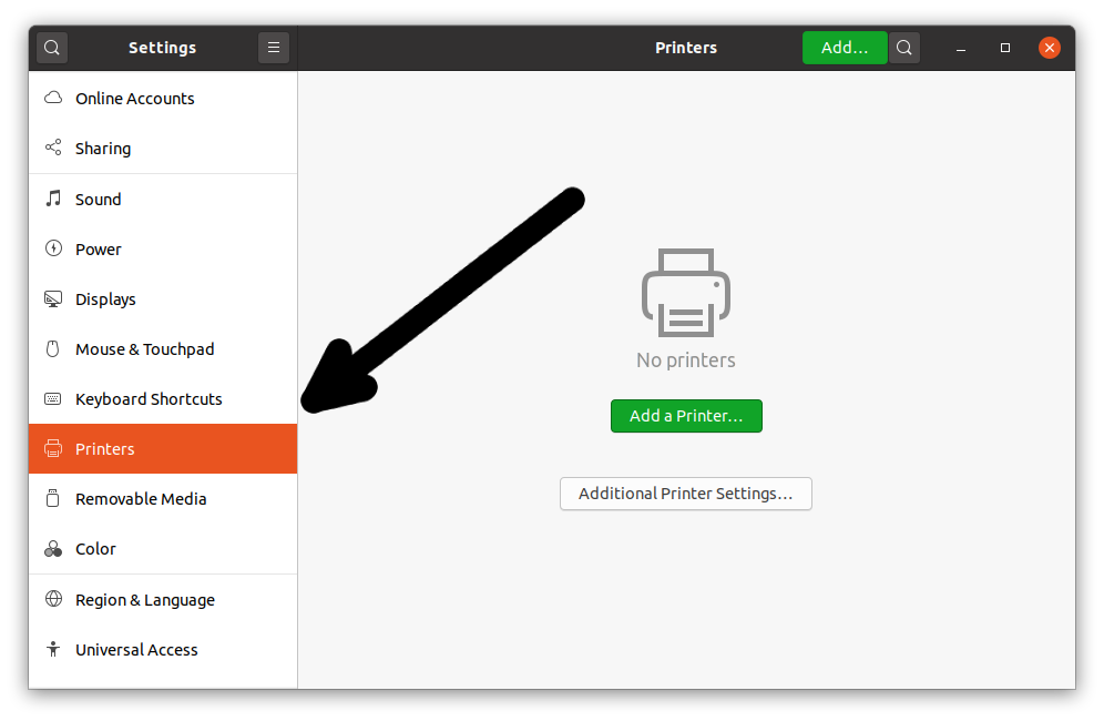 CentOS Settings Devices