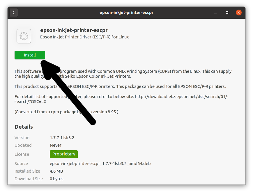 Step-by-step - Driver Epson L455/L456 CentOS 8.x/Stream-8 Installation - Start Installation