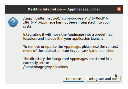 Step-by-step AppImageLauncher Fedora 34 Installation Guide - AppImage Integration