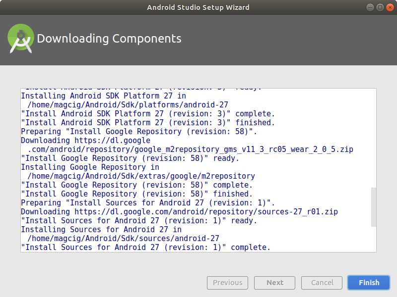 Android Studio Fedora 32 Installation Guide - Config Wizard