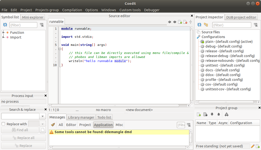 How to Install Coedit D IDE on Ubuntu 14.04 Trusty GNU/Linux - IDE UI