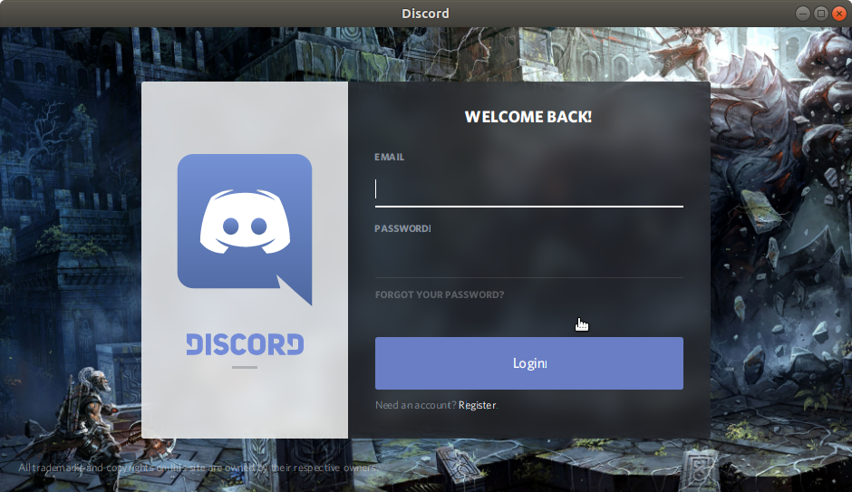 How to Install Discord Debian Buster 10 - Login