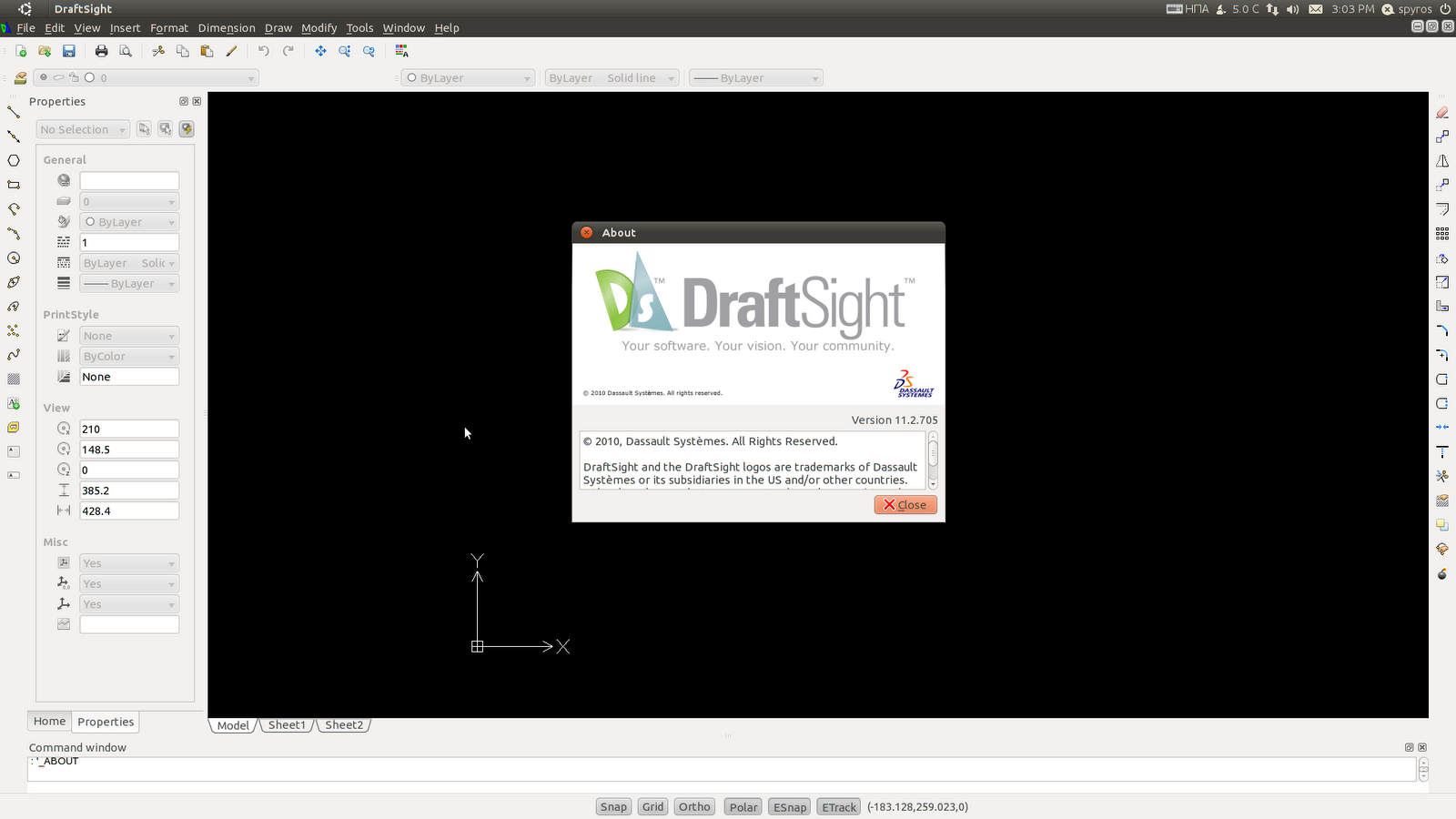 How to Install DraftSight on Xubuntu 16.04 Xenial LTS - UI
