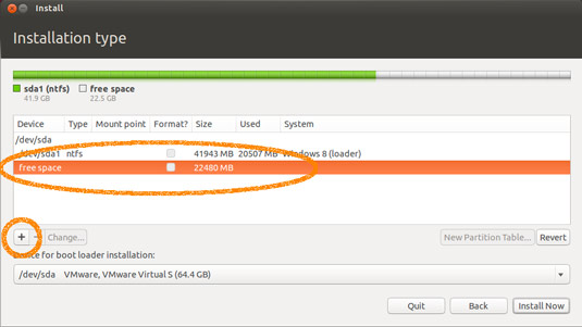 Installing Ubuntu 14.04 Trusty LTS on PC with Windows 7 - Adding Neded Partitions