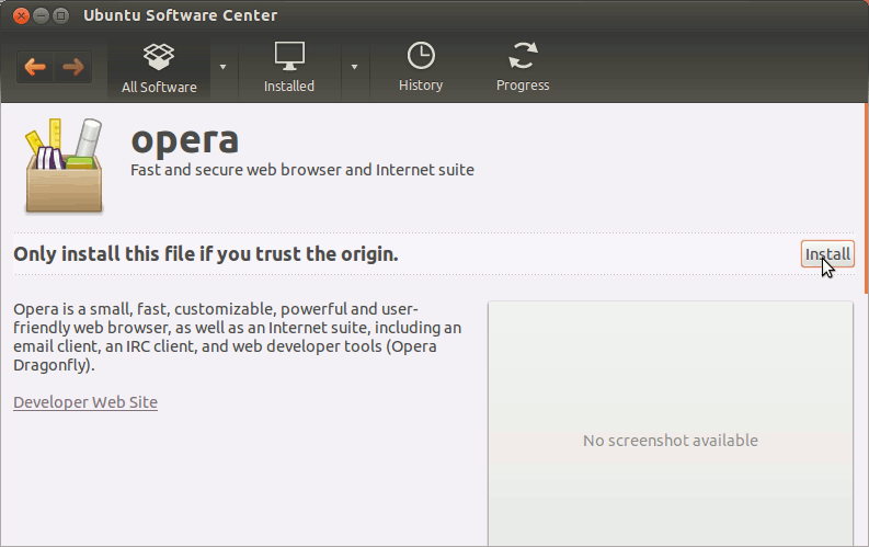 Install Opera for Ubuntu 14.04 Trusty - Installing