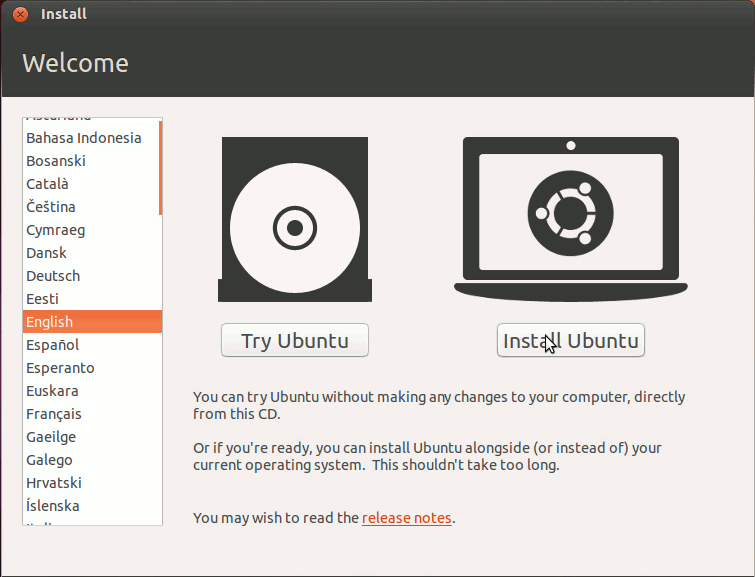 Install Ubuntu 15.04 Vivid on Top of Windows 8 - Start Installation