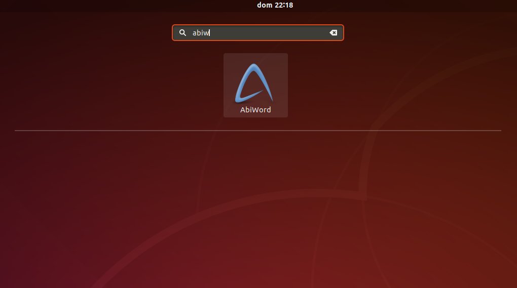 How to Install AbiWord in Xubuntu 18.04 Bionic LTS - Launcher