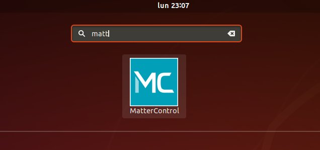 How to Install MatterControl in Debian Bullseye 11 - Launcher