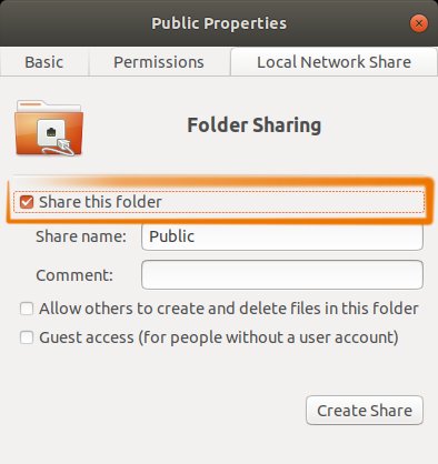 How to Enable Personal File Sharing in Ubuntu 18.04 Bionic - Select Share Folder