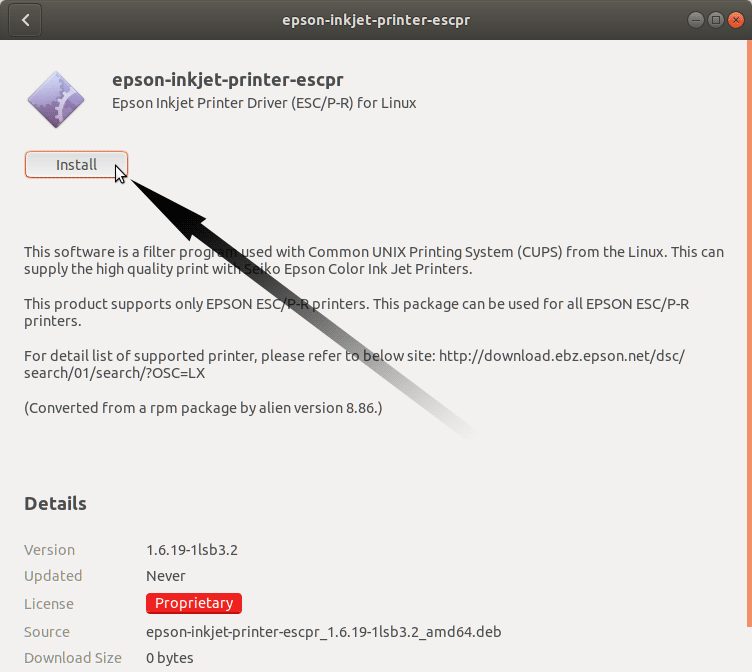 Step-by-step Driver Epson Printer ET-2700 Ubuntu 20.10 Installation - Start Installation