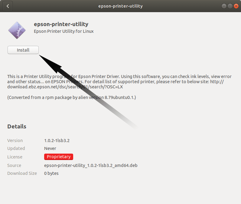 Epson Printer Utility Ubuntu Software Center