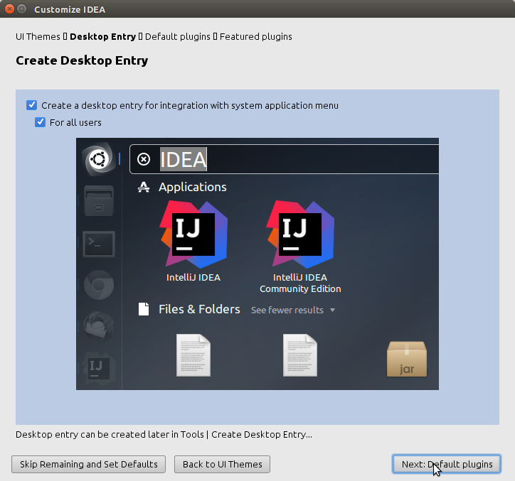 IntelliJ IDEA Quick Start for Ubuntu 16.04 Xenial - customization
