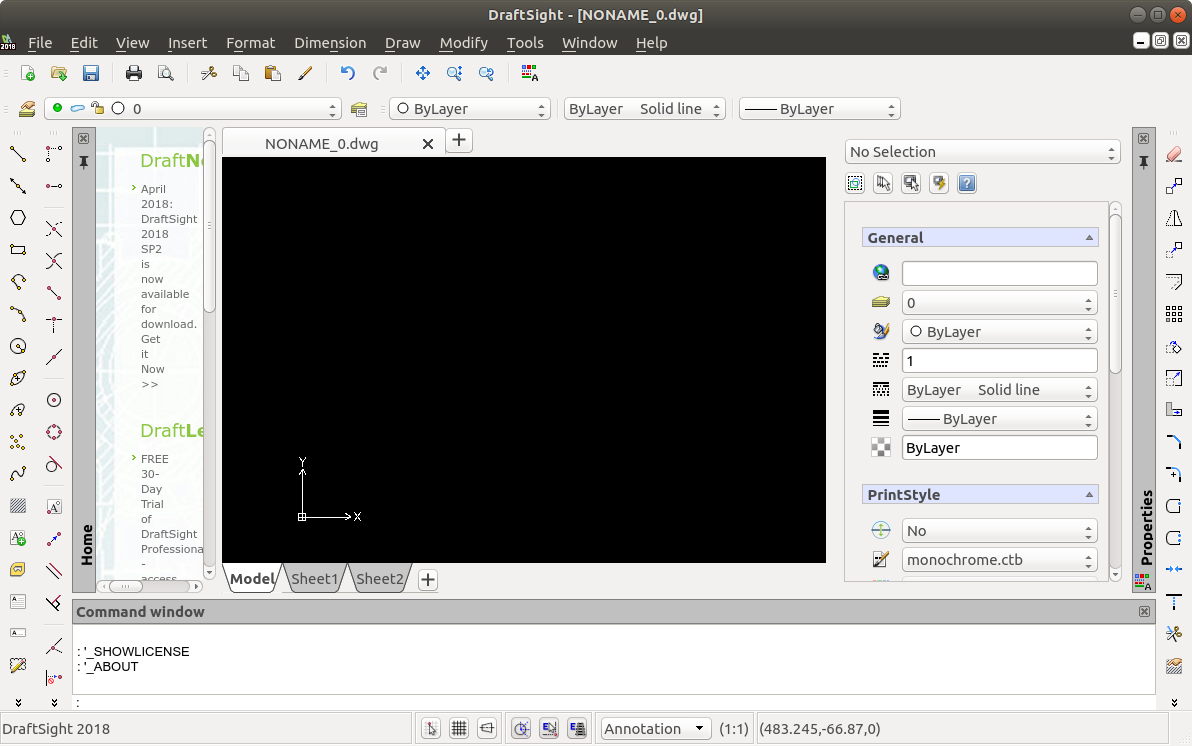 How to Install DraftSight on Linux Mint 19 LTS - UI
