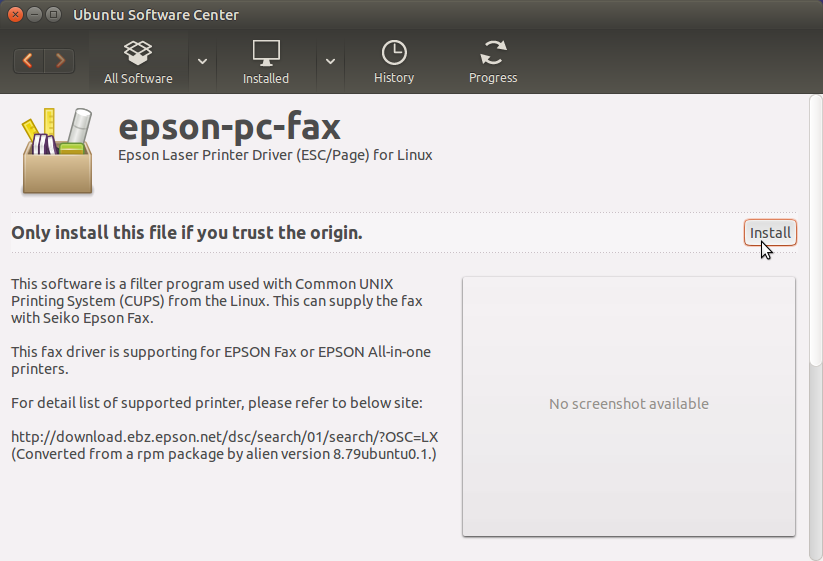 Epson FAX Ubuntu 18.04 Bionic Quick Start Guide - Ubuntu Software Center
