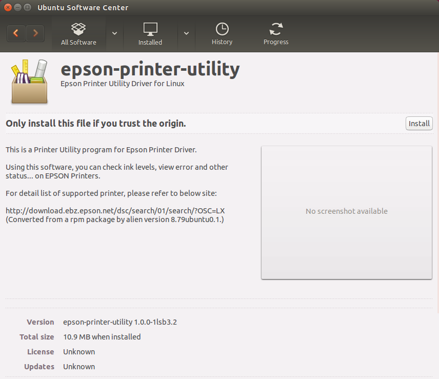 How to Install Epson L805/L810 Printer Driver and Software on Ubuntu - Ubuntu Software Center Installing Epson Printer Utility