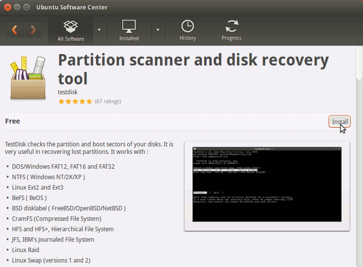 Ubuntu 14.04 Trusty Installing TestDisk for Partition/Disk Recovery - Installing Test Disk