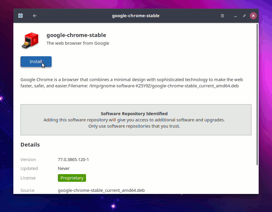 Install Google-Chrome on Ubuntu Studio 18.04 by Ubuntu Studio Software Install