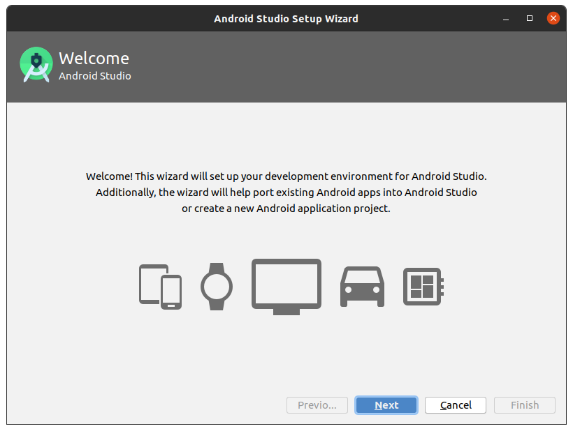 Installing Android Studio IDE on Linux - Wizard