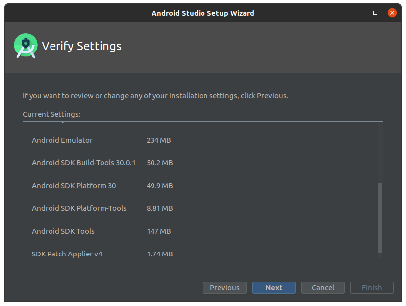 Installing Android Studio IDE on Linux - SDK Tools