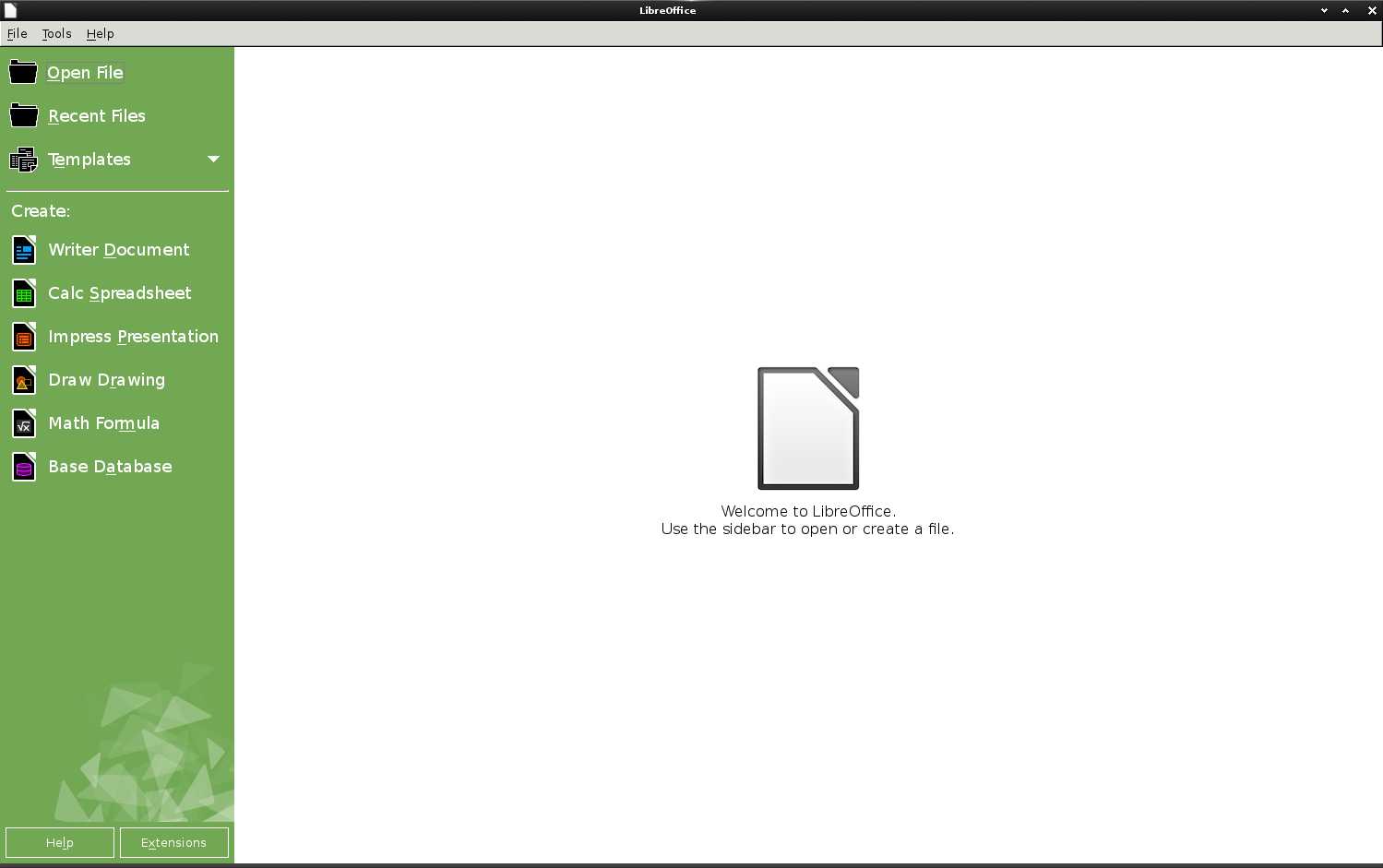 Latest LibreOffice Installation on Elementary OS - LibreOffice UI