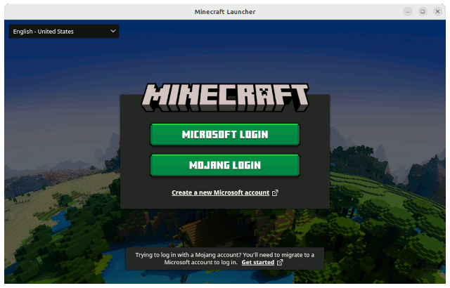 Installing Minecraft on Gentoo - UI