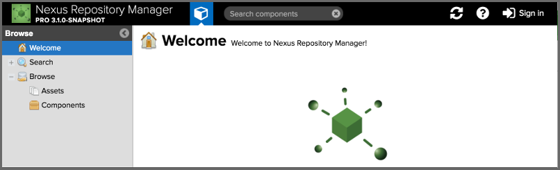 How to Install Nexus Repository Manager OSS Fedora 29 - Nexus Repository Manager User Interface