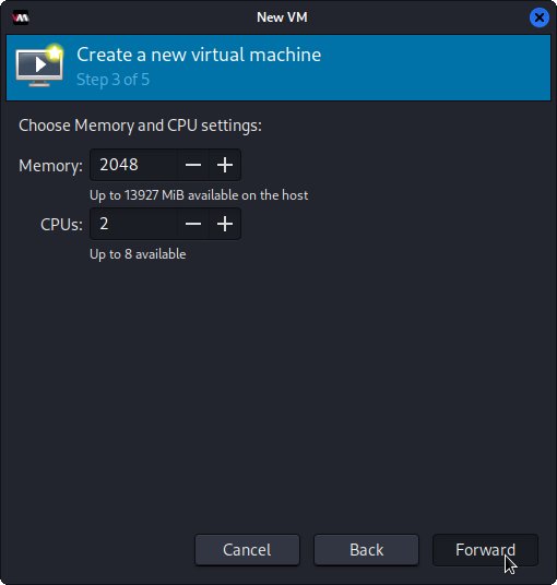 Virt-Manager Create New VM from ISO Visual Guide - Setting VM