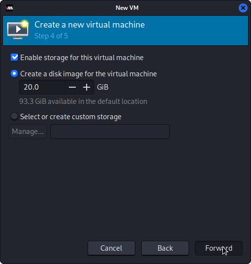 Virt-Manager Create New VM from ISO Visual Guide - Setting Disk Size