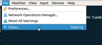 How to Install openSUSE Tumbleweed Virtual Machine on VirtualBox - Close VM