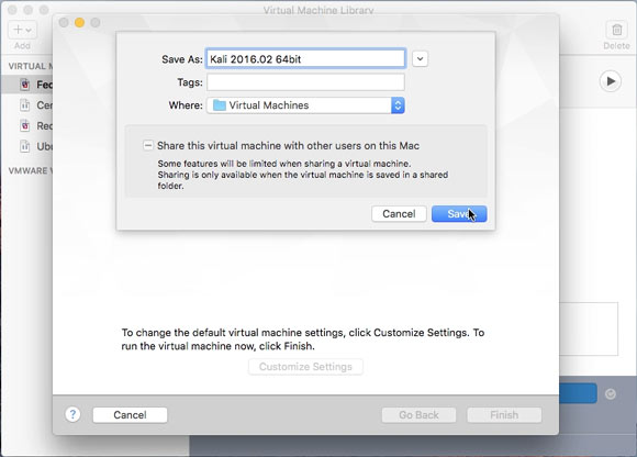 How to VMware Fusion 8 Create Virtual Machine from ISO - Naming