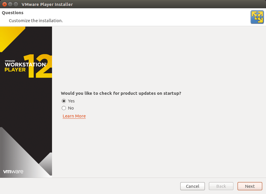 Installing VMware Workstation Player 12 for Zorin Linux - Updates