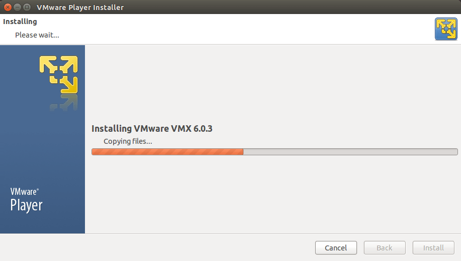 Linux Debian VMware Player 7 Installation - Installing