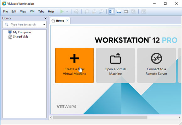 VMware Workstation 12 Create Virtual Machine from ISO - New VM