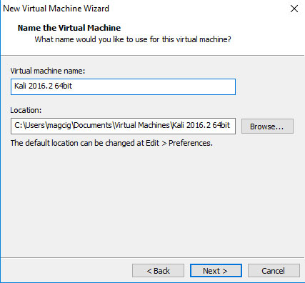 VMware Workstation 14 Create Virtual Machine from ISO - Naming