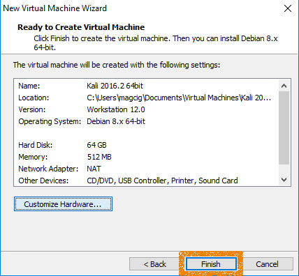 VMware Workstation 14 Create Virtual Machine from ISO - Finishing