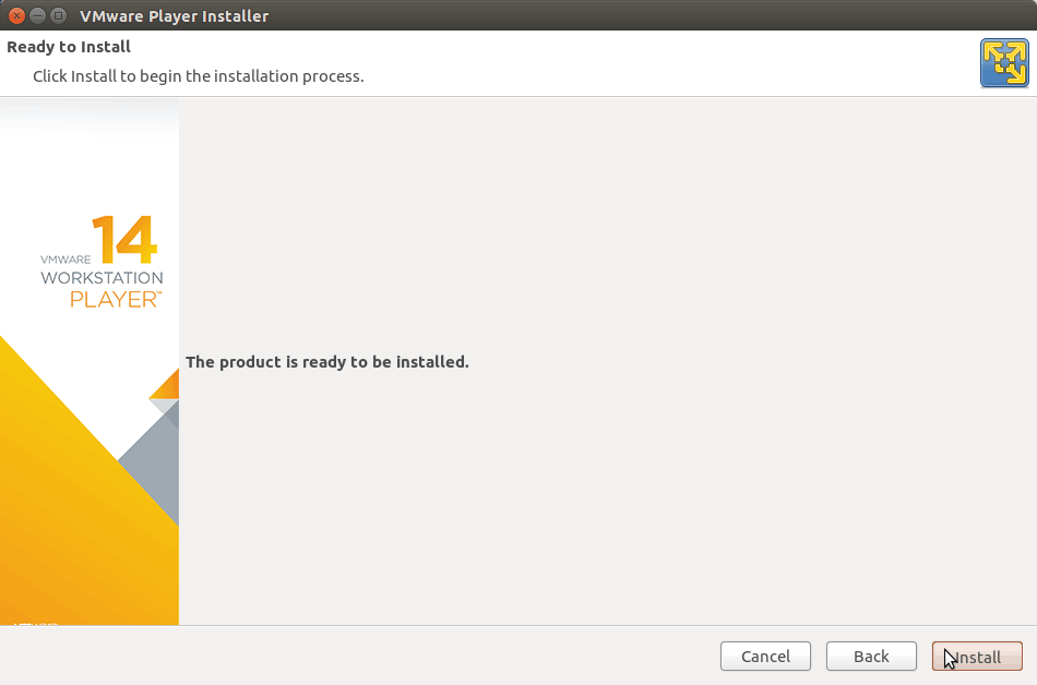 How to Install VMware Workstation 14 Player on Debian - Start Installation