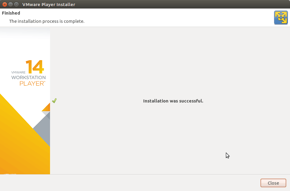 How to Install VMware Workstation 14 Player on Ubuntu 16.10 Yakkety - Success