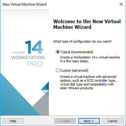 VMware Workstation 14 Create Virtual Machine from ISO - VM Typical SetUp