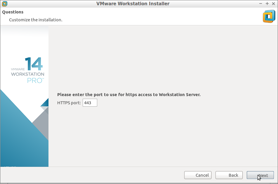 Fedora 27 Install VMware Workstation 14 Pro - Setting Https